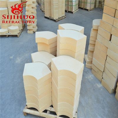 High Alumina 48 Fireclay Brick Yellow Thin Round Curved Kiln Refractory Clay Fire Bricks