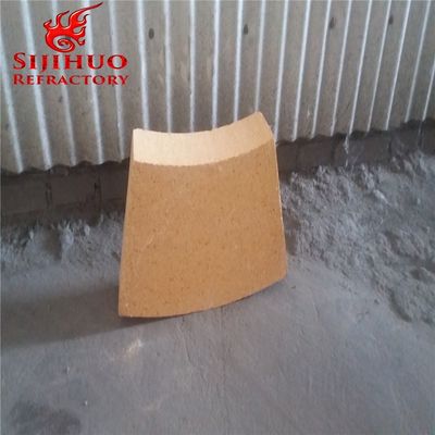 High Alumina 48 Fireclay Brick Yellow Thin Round Curved Kiln Refractory Clay Fire Bricks